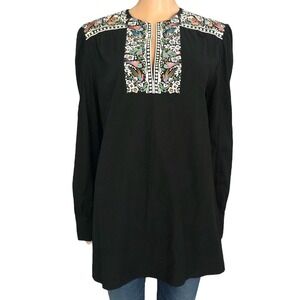 Paul & Joe Black Tunic with Multicolor Embroidery
